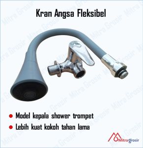 Kran Angsa Fleksibel Kran Cuci Piring Dinding Anti Karat/ Keran Air Bak Cuci Piring Pipa Lapis Karet