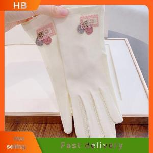 HB Women Sunscreen Gloves Summer Sun Protection Gloves Non-slip Touch Screen Gloves Cycling Driving Mittens Thin Anti-UV Gloves