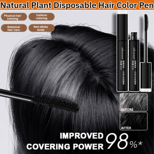 Natural Plant Disposable Hair Color Pen Instant Gray Coverage Long Lasting Waterproof Non Greasy Non Stick Scalp