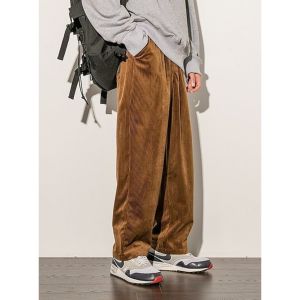 Celana Corduroy Panjang pria hitam / Celana corduroy pria oversize korean style