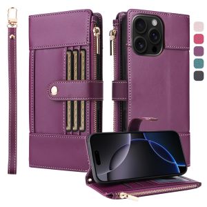 Cho iPhone 16 15 14 13 12 11 Pro Max iPhone 16 15 14 Cộng Với vỏ điện thoại Magnetic Ví da Multi-Nắp gập Có khe cắm thẻ Bìa