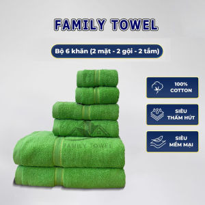Combo 6 2 khăn 30x50cm 2 khăn 35x80cm 2 khăn 60x120cm dày dặn - thoáng khí thấm hút x 5 khăn thông thường - khăn lau mặt -khăn lau nhà