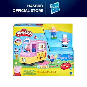 Play-Doh Peppas Ice Cream Playset with Ice Cream Truck Peppa and George Figures and 5 Cans