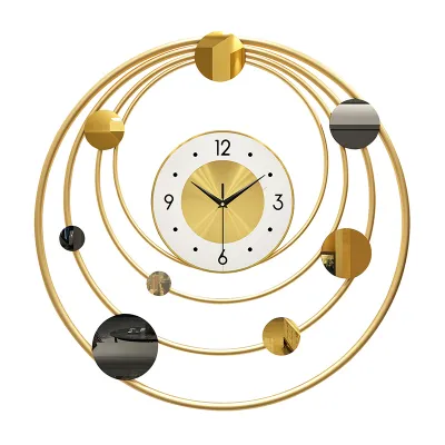 Jam Dinding Quartz Luxury model ring bulat diameter 60 cm bahan besi