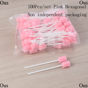 100Pcs Dental Disposable Oral Sponge Swab Tooth Cleaning Mouth Swabs With Stick