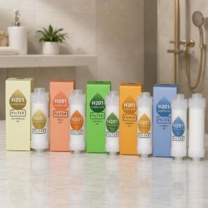 NEMOPH High Pressure Vitamin C Shower Head Filter Osmanthus/Milk/Peach/Blueberry Scent Spa Grade Fragrance Shower Filter Cartridge Anti-scaling Shower Purifier Household Use
