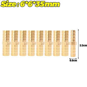 【Hibeautylife】20PCS Brass Straight Hose Pipe Fitting Equal Barb Double Pagoda Joint Water Tube Fittings Quick Connector Garden Irrigation Adapter