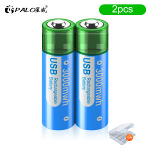 PALO Baterai 2A Cas Isi Ulang Ukuran AA 1.5V dengan port USB Rechargeable LI-ion Battery Charge Isi Ulang 1200 Kali