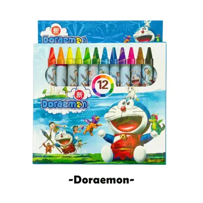【SG Wholesale】12 Color Cartoon Crayons Coloring painting drawing crayon for kids. Goodie Bag gift party gift. Childrens Day Birthday gift. Christmas Gift