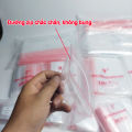 100 Túi Zip Trong Chỉ Đỏ Bấm Miệng - size 34 x 45 cm. 