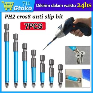 7pcs/set Mata Obeng Bor Non Slip PH2 Mata Bor Obeng Magnetic Alat Pertukangan Untuk Alat Pertukangan Mata Bor Obeng Hex Shank Listrik