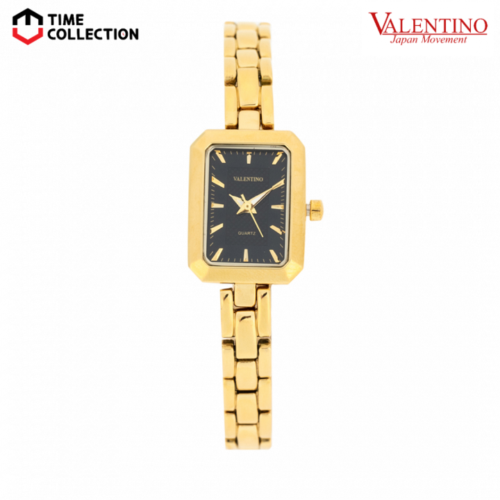 Valentino 20122443-Black Dial Analog Metal Strap Watch For Women - Main Image