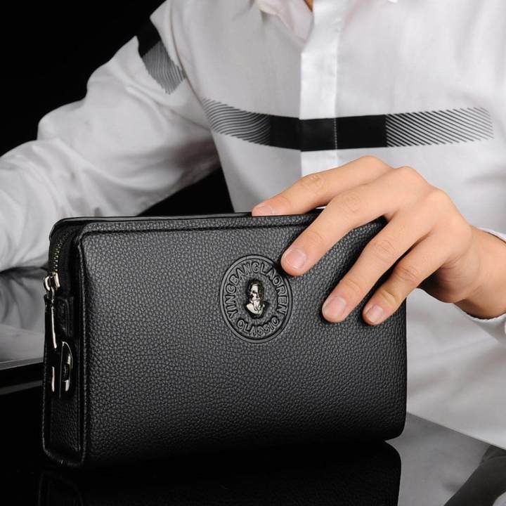 Men's Wallet Leather Purse Leather Hand Bag Clutch Bag Card Package  Anti-theft Password lock Storage Bag For Gift | Leather wallet mens,  Leather wallet, Wallet men