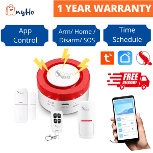 SMART WORLD TUYA WIFI Smart Alarm System Phone APP Control Wireless Home Alarm System WiFi Smart Siren Detector Sensor (SW-H1)
