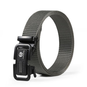 Mens Quick Dry Belt Breathable Nylon Toothless Night Market Casual Iron Faux Metal Buckle