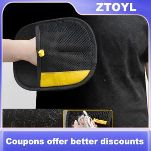 【ZTOYL】 Pet Hair Remover Electrostatic Glove Pets Grooming Gloves High-Efficiency Pets Hairs Removal Gloves Cat Hairs Removal Tool