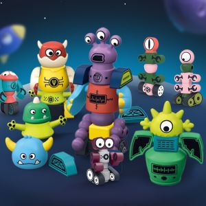Đồ chơi robot nam châm cho trẻ em-Bộ xếp chồng & Robot biến hình từ tính với hộp lưu trữ đồ chơi STEM giáo dục cho bé trai & bé gái quà tặng sinh nhật & giáng sinh lý tưởng