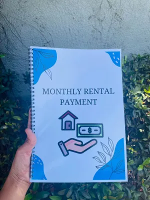 MONTHLY RENTAL PAYMENT Record Book Back to Back Print 50/100 Pages 70 Gsm Paper Rental Condo Apartment Boarding Monthly Payment