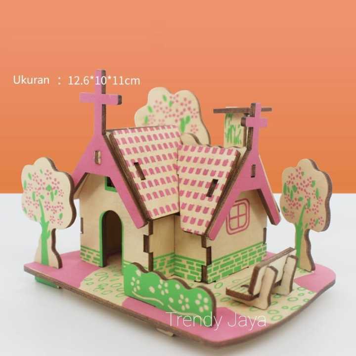 Puzzle 3D Home Series Bahan Kayu Mainan Education Anak Lazada - Main Image