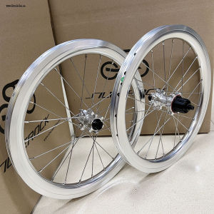 SILVEROCK External 7s Disc Brake Wheels 16 1 3/8 349 30mm Hight Rims 16inch Plus Alloy SR30A 7 Speed for Brom pton Cline Tline Pline RUHM Trifold Folding Bike Bicycle Wheelset