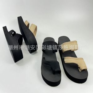 [Free Shipping] Womens Slippers Large Size Womens High-Heeled Flat Sandals Open-Toe Beach Sandals Womens Shoes.