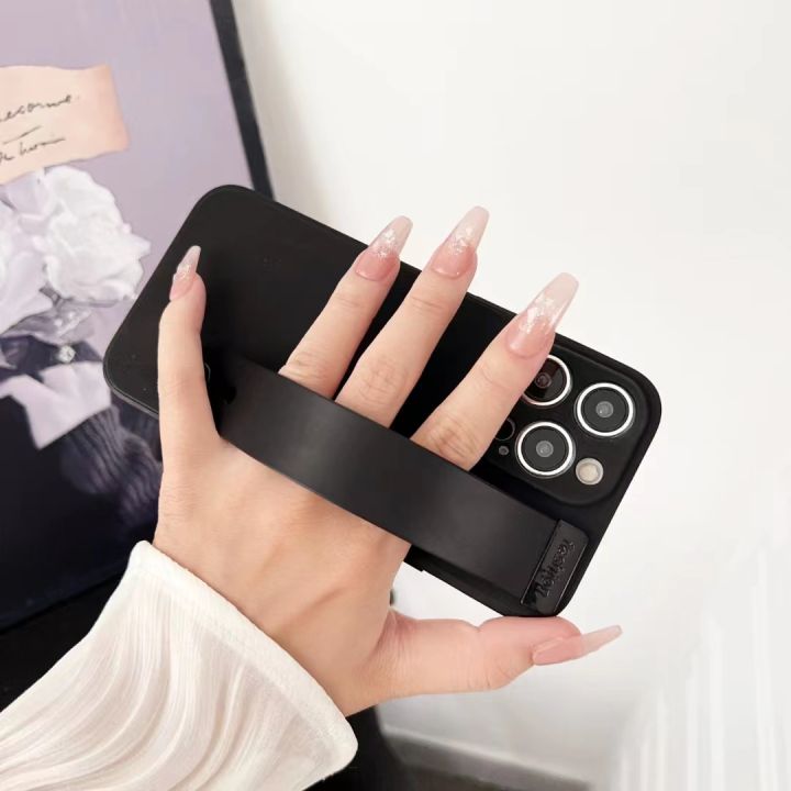 Wrist Strap Hand Band Silicone Case For iPhone 16 15 14 Plus 11