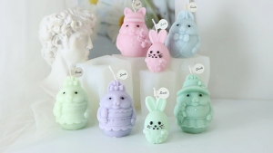 Easter Themed Rabbit Silicone Mold DIY Wax Molds Making Mould Handmade Animal Theme Ornament