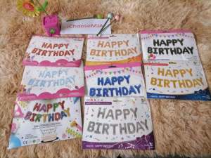 Ichoosemja:16 Inch Gold Silver Black Red Rose Gold Pink and Blue Happy Birthday Balloons Banner Aluminum Foil Letters Balloons for Birthday Decorations Party Supplies
