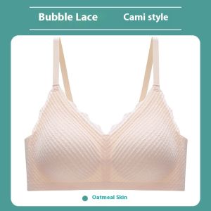 AOJN บราผู้หญิงแบบ Seamless Bubble Lace สไตล์บางสำหรับฤดูร้อน มีการสนับสนุนที่นุ่มสบาย