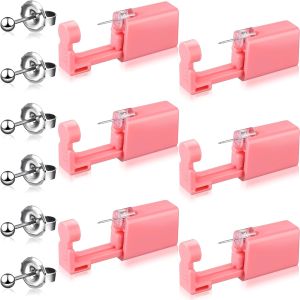 Honoson 6 Pcs Ear Piercing Kit with Earrings for Women Men Self Piercing Safe Needle Tip 2mm Studs Portable Single Use Beginner Friendly