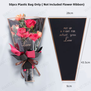 UMI 100pcs Opp Transparant DIY Large Flower Rose Baby Breath Bouquet Packaging Florist Wrapping Plastic Bag Pembalut Bunga