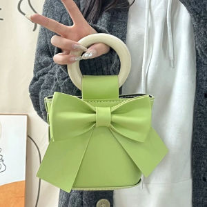 Túi Xách Handmade Túi Nơ Tự Đan Da PU Quai Xách Tròn Xinh Xắn Làm Quà Tặng Sinh Nhật Bạn Gái Vô Cùng Ý Nghĩa - EB13