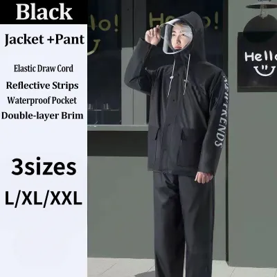 Arrow Raincoat Split Raincoat Set with Face Shield Raincoat for Motorcycle Rider for Men Heavy Duty Heavy Rain Grade Waterproof Double Reflective Strips Windproof Double Cuffs Comfortable and Breathable Suitable for Unisex