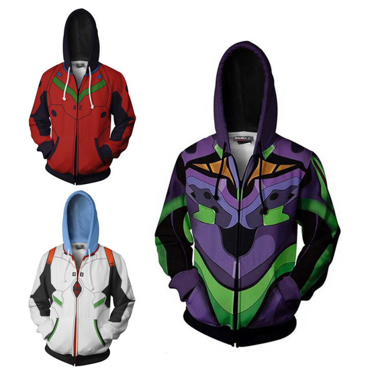 Shin Seiki Evangelion EVA 01 Cosplay Zip Up Hoodie Jacket Japanese Anime Sweater Lazada