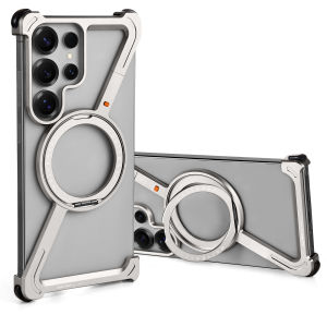 OATSBASF Z Case Minimalist Bumper Phone Case for Samsung Galaxy S25 Ultra with 360° Rotation Ring