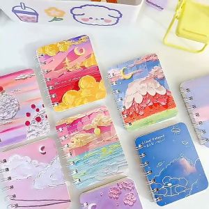 Buku Nota 油画风景线圈本 Oil Painting Landscape Spiral Notebook 可爱卡通口袋记事本 Sketch Notes Pocket Notebook