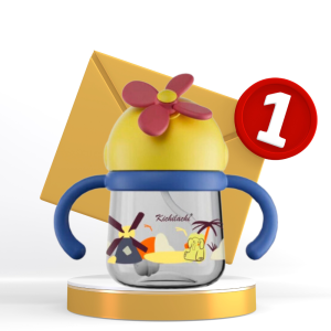 Bình Ống Hút Tập Uống Nước Kichilachi Bình Tập Uống Nước Cho Bé Nhựa Tritan 300ml