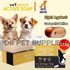 135g Vetcore Plus Active Black Soap All Stages Adult Puppy For All Dog Dogs Anti Tick Flea Itching