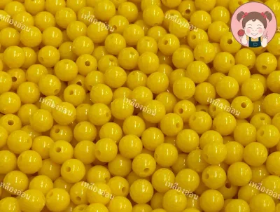 ลูกปัด ลูกปัดกลม ขนาด 8 มิล แบบขุ่น สีทึบ น้ำหนัก 1 กิโลกรัม (เลื่อนรูป ดูสี)