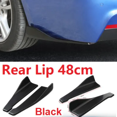 Universal Black Car Bumper Spoiler Rear Lip Side Skirt Rocker Wings 48cm