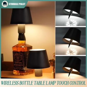 Wireless Bottle Table Lamp Touch Control of 3 Colors and Stepless Dimming Night Lamp Suitable for Bar Wine Bottles Desk Lights