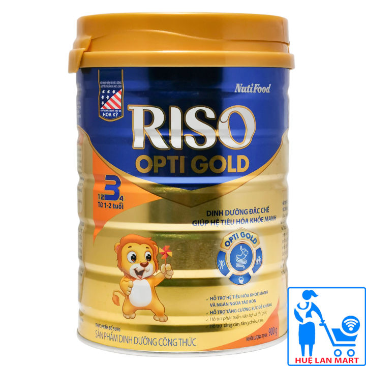 Sữa Bột Nutifood Riso Opti Gold 3 - Hộp 900g (Cho trẻ 1~2 tuổi)