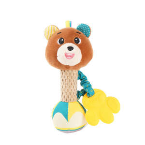 Stuffed Animal Rattle Baby Rattles Soft Hand Grip Baby Toys Shaker Crinkle Squeaky Sensory Travel Accessories
