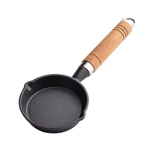ZH387 Kitchen Boiling Oil Pan Nonstick Mini Cast Iron Pan Pure Iron Frying Egg Pan Hot Oil Pan