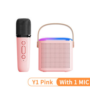 DISOUR Y1 K12 Wireless Dual Microphones Karaoke Machine KTV DSP System Bluetooth 5.3 PA Speaker HIFI Stereo Surround With RGB Colorful LED Lights Support TF Card Play 3.5 AUX Headphone Monitoring For Home Party/Christmas/Birthday/Kids Gift