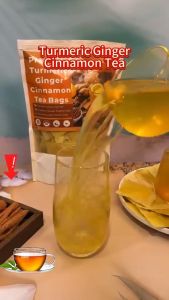 Herbal Tea Turmeric Ginger Cinnamon Tea Bags Improve Digestion Support Brain Weight Skin Sleep Daily Wellness Hot