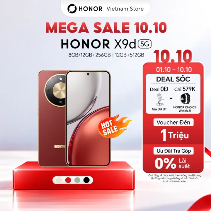 [ƯU ĐÃI] Điện Thoại Honor X9d 5G 8/12GB + 256/512GB, Chip Snapdragon 6 Gen 4, Pin 8300 mAh, Kháng Nước IP69K, Bảo Hành 24 Tháng | BigBuy360 - bigbuy360.vn