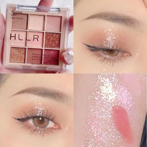 WOOLOVE 9 Colors Matte Glitter Eyeshadow Palette Pearly Shimmer Long Lasting Shiny Eye Shadow Makeup Pigment Cosmetic