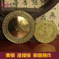 准提镜纯铜黄准提佛母像菩萨咒家用家居客厅摆件小铜镜复古风中式 Chunti mirror pure copper yellow Chunti Buddha mother like Bodhisattva mantra Home furnishing living room decoration small bronze mirror retro style Chinese style. 