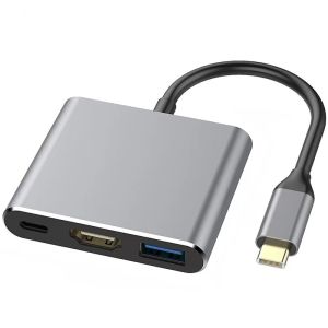 💕 【 Spot inventory 】 Free shipping+COD 💕3-IN-1 USB C HUB Type C To HDMI Adapter Thunderbolt Docking Station With USB 3.0 Port PD Charging Type-C Splitter For Samsung Huawei Mobile Phone Tablet